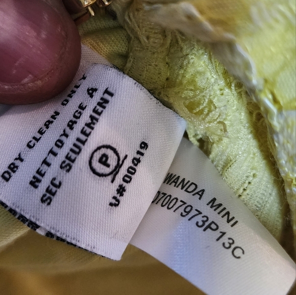 NWT Diane Von Furstenberg yellow lace Wanda Mini dress.  Size 8 - Picture 9 of 16
